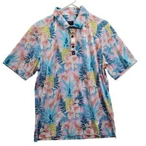 Con.Struct Men's Floral Quick Dry Performance Polo Shirt Size M 122624-1013